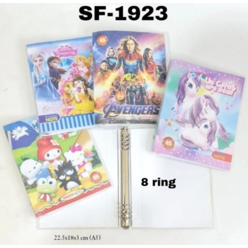 

SJS binder note pancy slip A5 8 ring/map binder/buku binder/ring note-SF1923