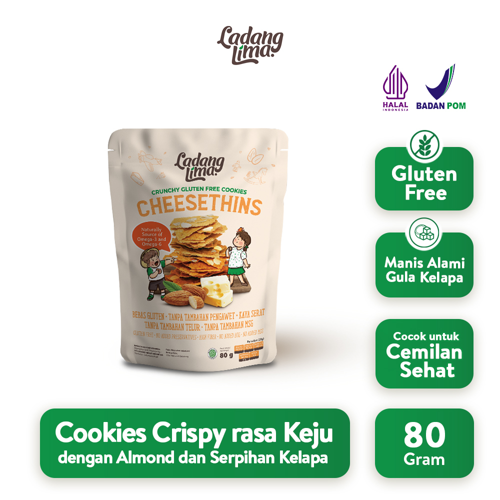 

Ladang Lima Cheesethins Cookies 80gr / Kukis cemilan keluarga