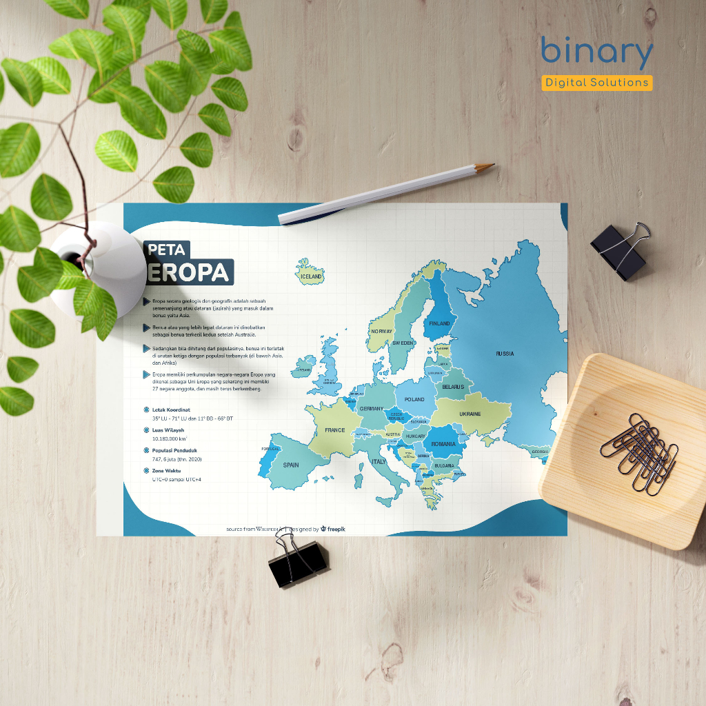 Poster Peta Eropa Benua Eropa | Map-04 | Poster Animasi - Poster Custom - Poster Edukasi