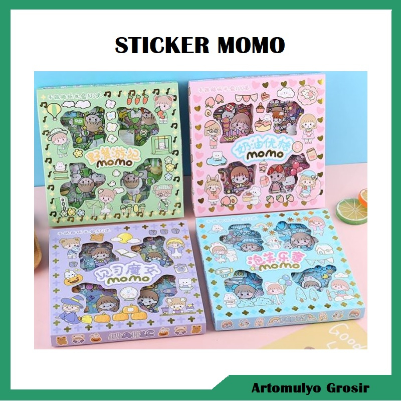 

Stiker Motif MOMO Kartun Korea Lucu Anti Air 100 Lembar Dekorasi Handbook Scrapbook DIY