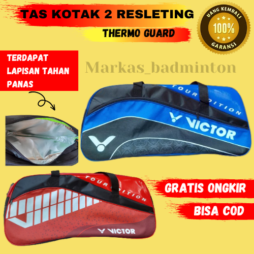 Tas Raket Badminton Bulutangkis 2 Resleting Kotak Thermo Guard Premium