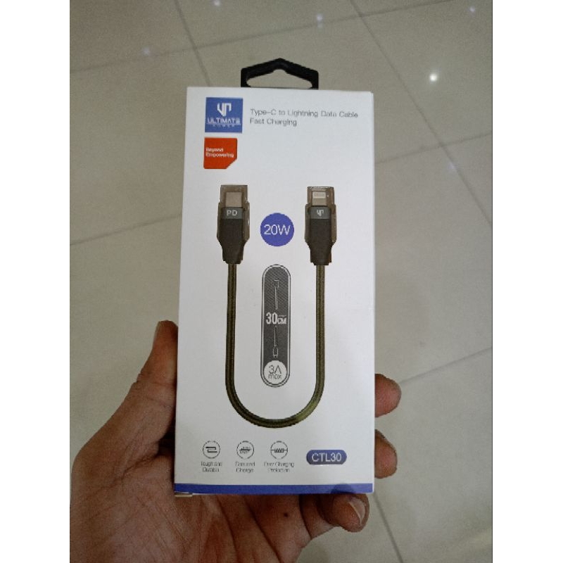 Ultimate Power Kabel C to Lightning 30cm 20W