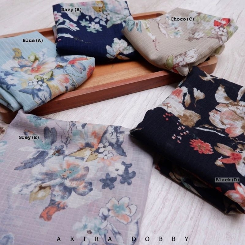 HIJAB SEGI EMPAT AKIRA DOBBY MOTIF BUNGA 01