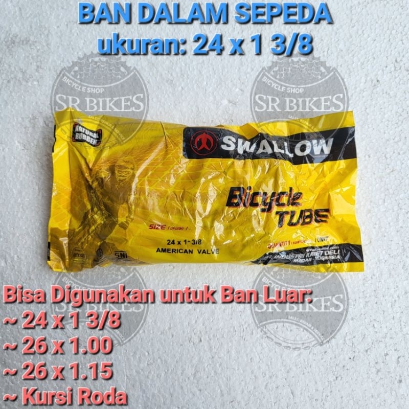 Ban Dalam 24 x 1 3/8 / 26 x 1.00 / 26 x 1.25 Sepeda Mini MTB / Kursi Roda. SWALLOW