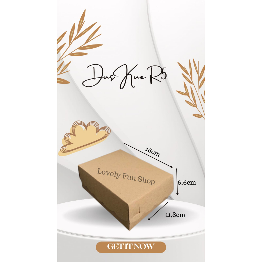 

[20pcs] Dus R5 Kraft Coklat Kotak Kue Jajan Box Snack