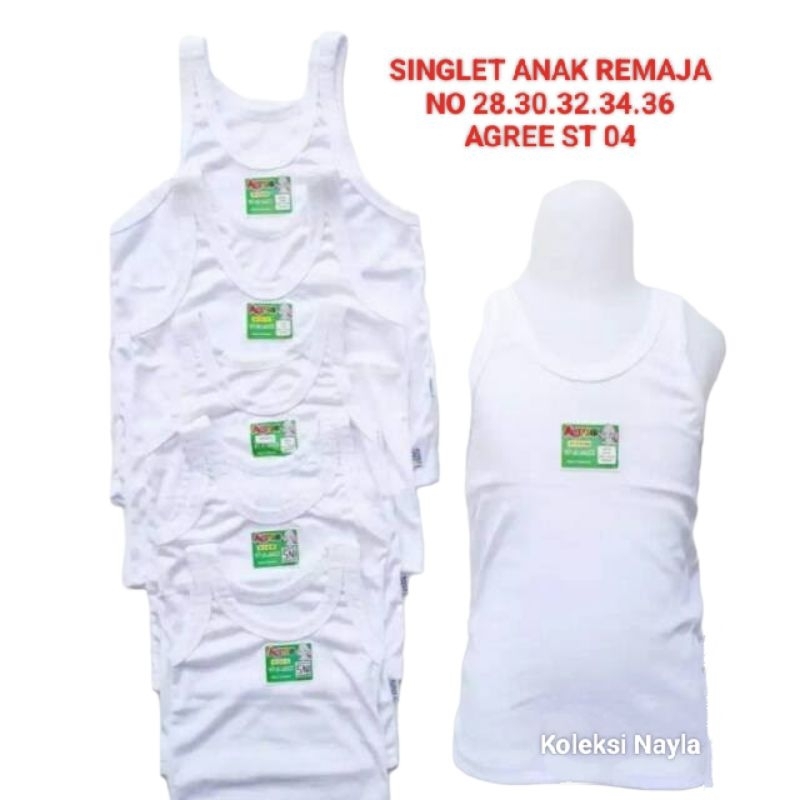TOP BRAND | 3 PCS KAOS DALAM / SINGLET AGREE ST 04 ANAK REMAJA TANGGUNG COWOK/CEWEK  | TERMURAH HARG