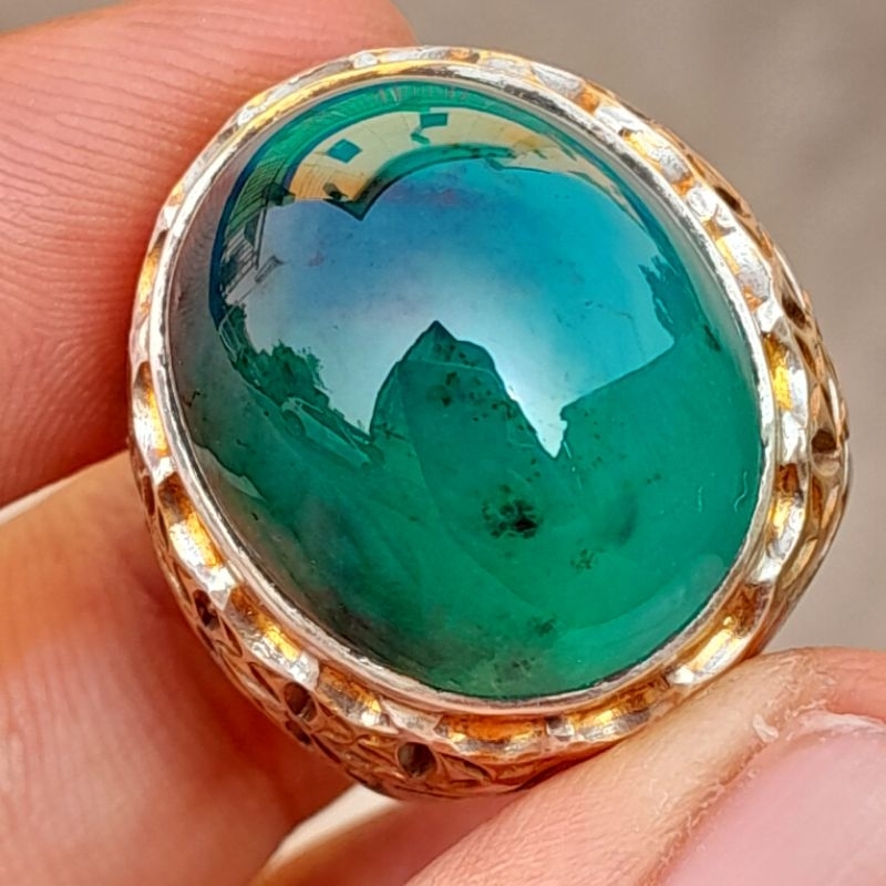 CINCIN BATU BACAN DOKO ASLI NATURAL TOP QUALITY RING PERAK