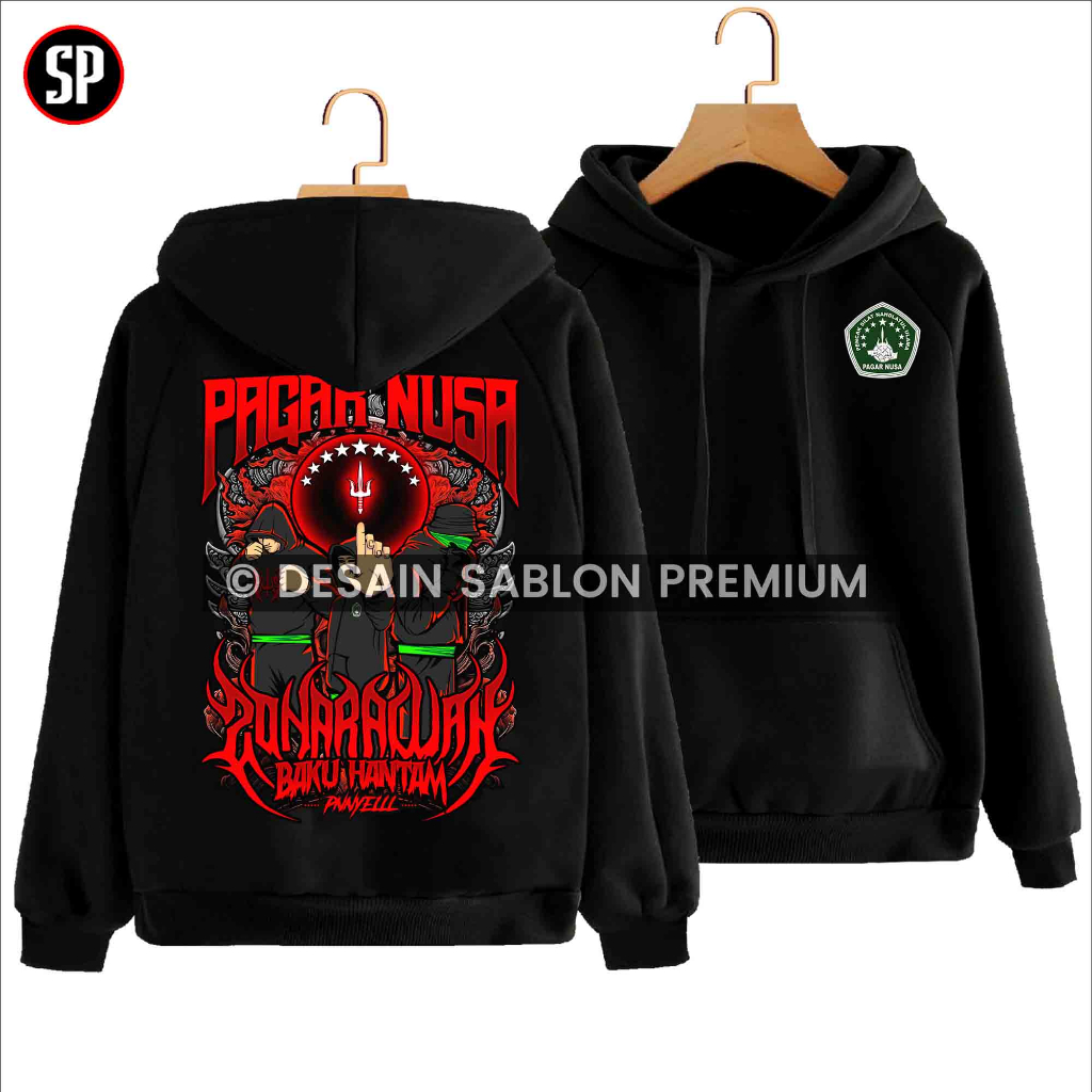 Hoodie Pagar Nusa Distro Terbaru - Arus Bawah Baku Hantam PN NYELL - Kaos Pagar nusa Simpel Keren - 