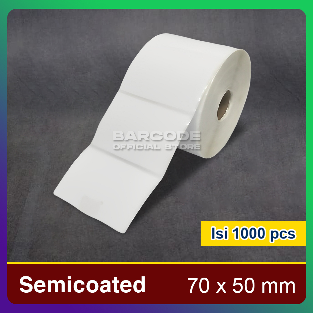

Label Barcode 70 x 50 1 Line Kertas Stiker Semicoat 70x50 mm Isi 1000 Pcs
