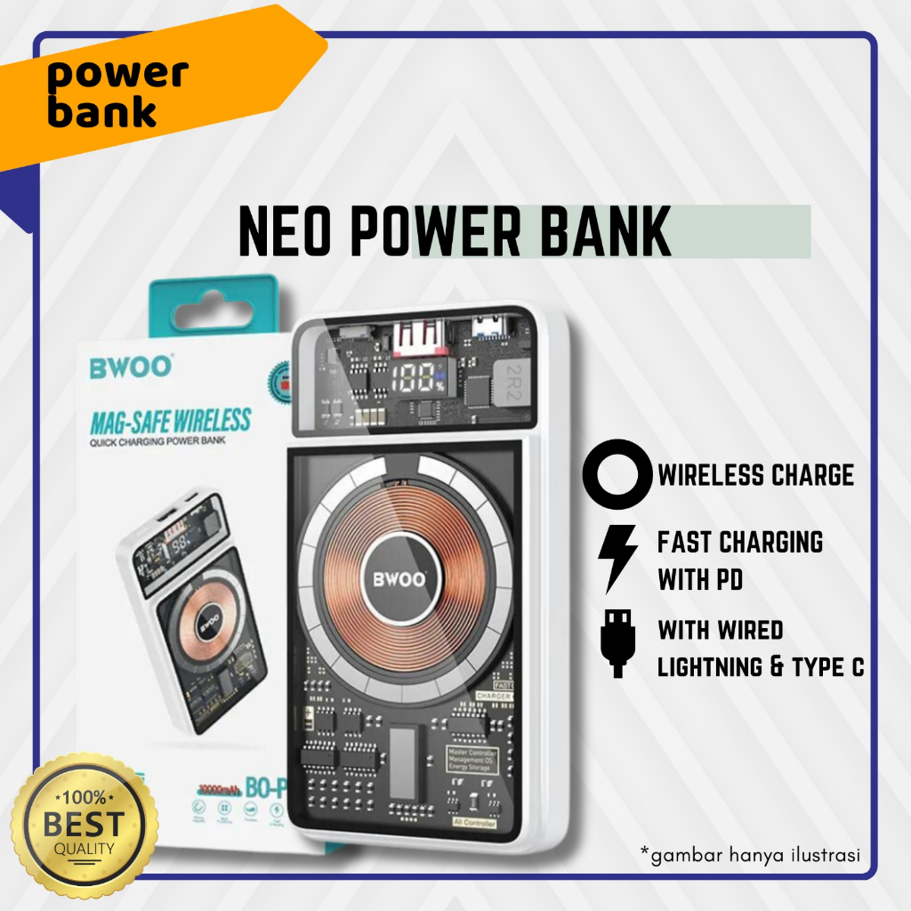 Wireless PowerBank Neo Fastcharging - BY BWOO