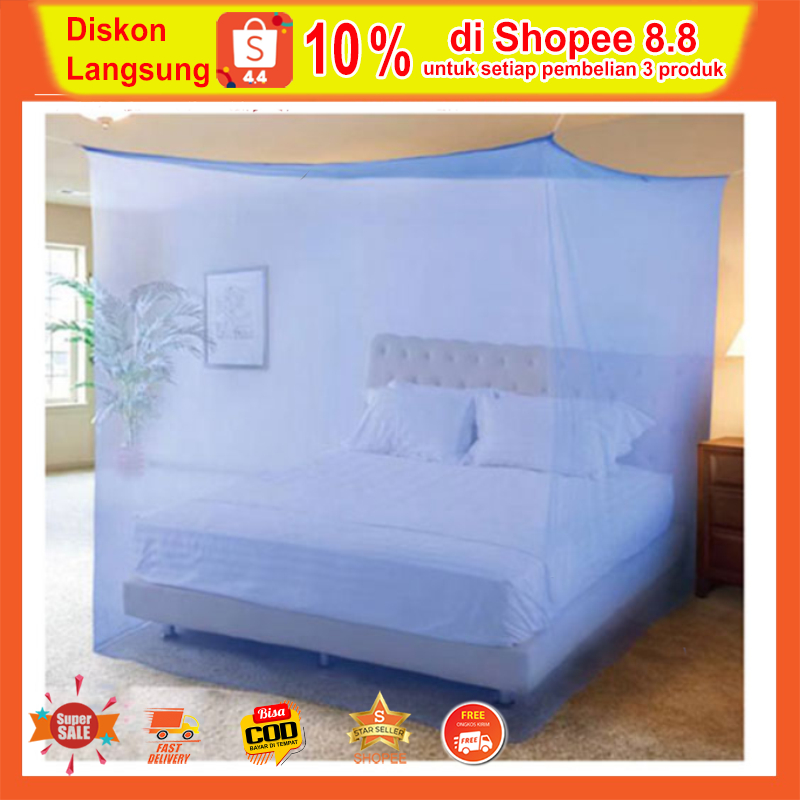 RB Kelambu Gantung Anti Nyamuk Selambu kamar tidur klambu tempat tidur model kotak ukuran 200 x 180