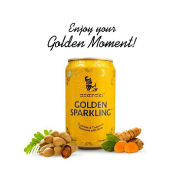 

Acaraki Golden Sparkling Kunyit Asam Minuman Soda Can 320 ml
