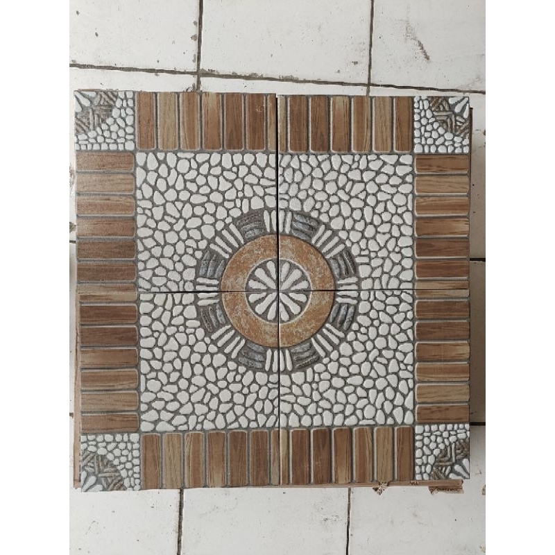 Keramik 30x30 MATT KASAR KAYU - BATU ALAM PUTIH