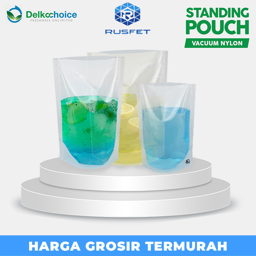 Standing Pouch Clear Vacuum Nylon Kemasan Cairan Non Ziplock