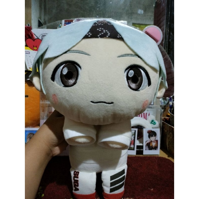 (READY) BONEKA TINYTAN BTS SUGA MIC DROP VERSION ORIGINAL PLUSHIE BTS ARMY BT21 SHOOKY BLUE HAIR CUT