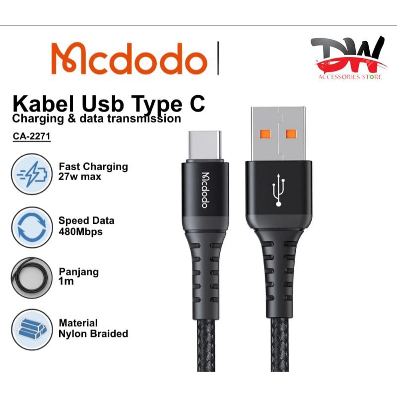 Mcdodo Kabel Data USB type C Fast Charging