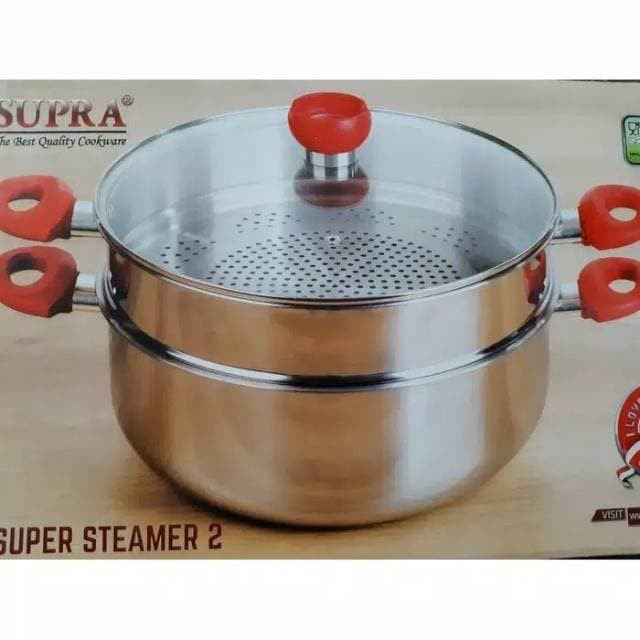 ￼Panci Steamer Supra 32cm Susun 2/Panci Kukusan Supra 32cm Susun 2/Supra Super Steamer 32cm S2