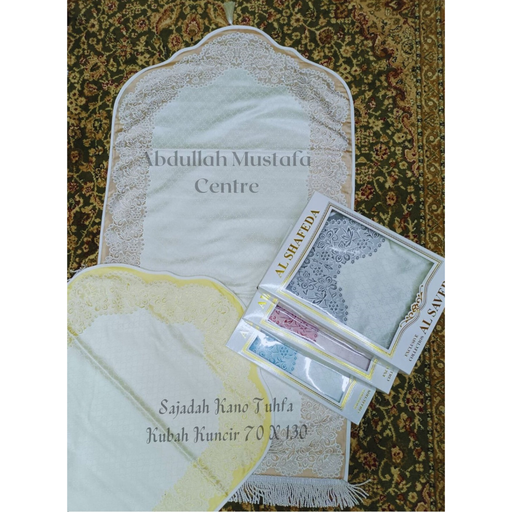 Sajadah kano tuhfa kubah kuncir 70 x 130 plus box sajadah turkey