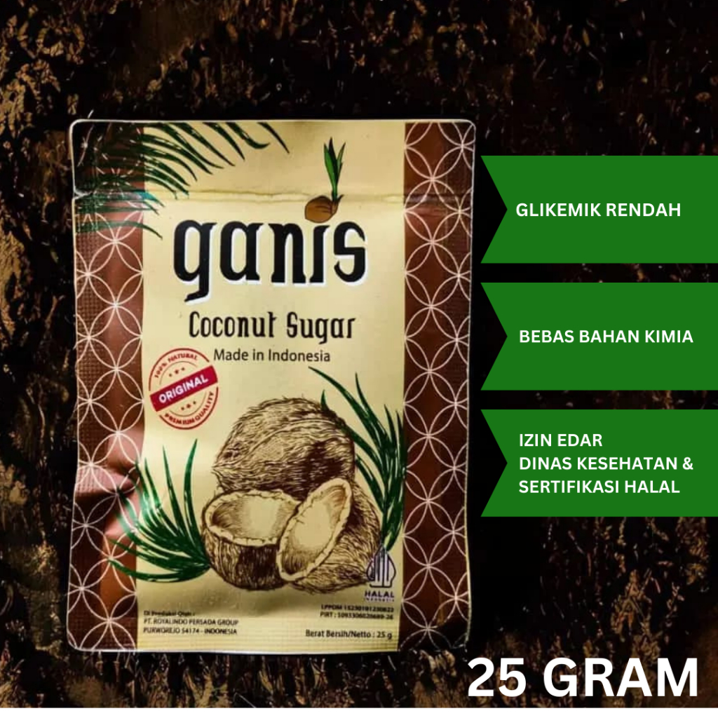 

Ganis Organic Coconut Sugar/ Gula Kelapa Murni/ Brown Sugar/ Gula Jawa 25 gr