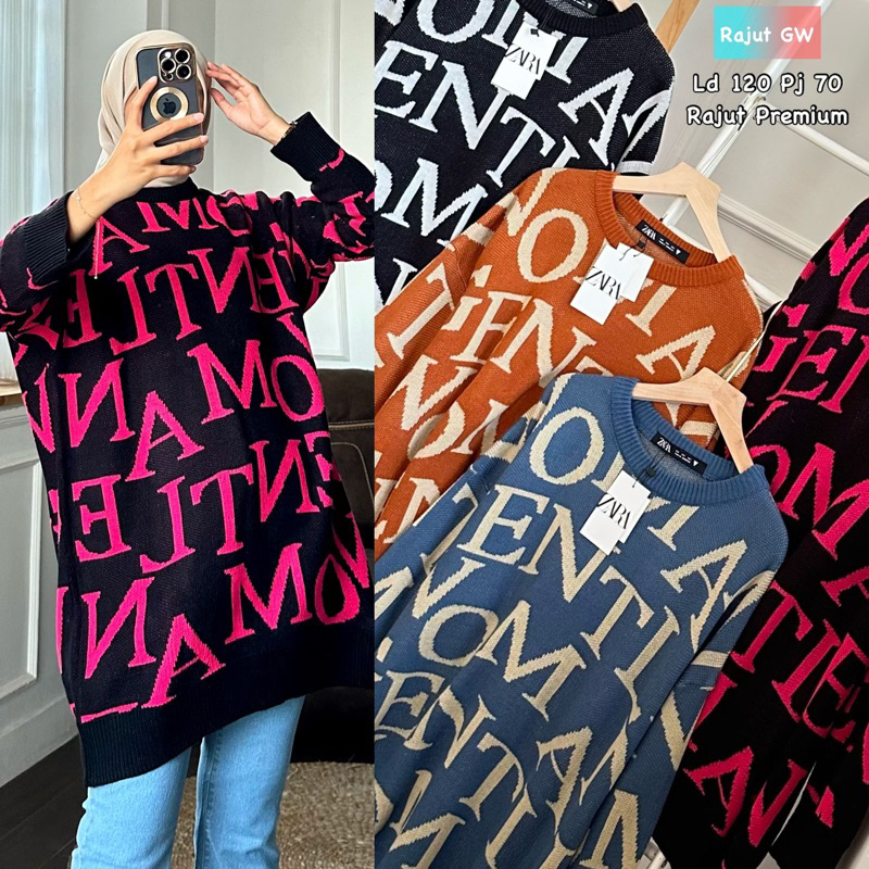 Zara fw rajut/atasan zara rajut//Sweater gentle women//Sweater oversize//Sweater wanita//pakaianwani