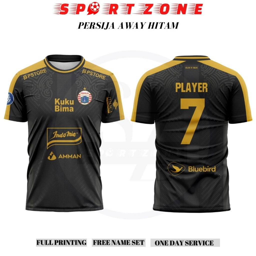 Jersey baju bola Persija away hitam 2023 - 2024 premium