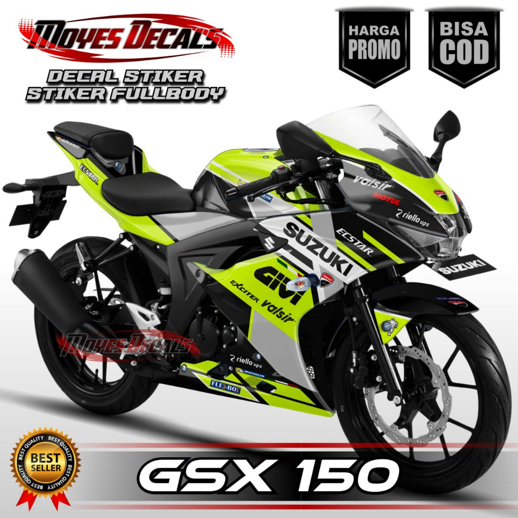 Decal Gsx R150 Full Body Stiker Gsx R150 Full Body Decal Gsx 150 Desin GV