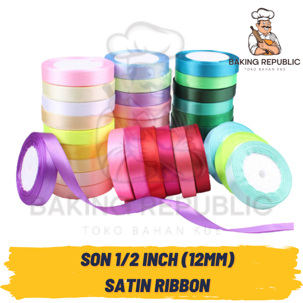 

SON RIBBON | PITA ULANG TAHUN PITA KADO | 1/2 INCH 12 MM | ALL VARIAN WARNA
