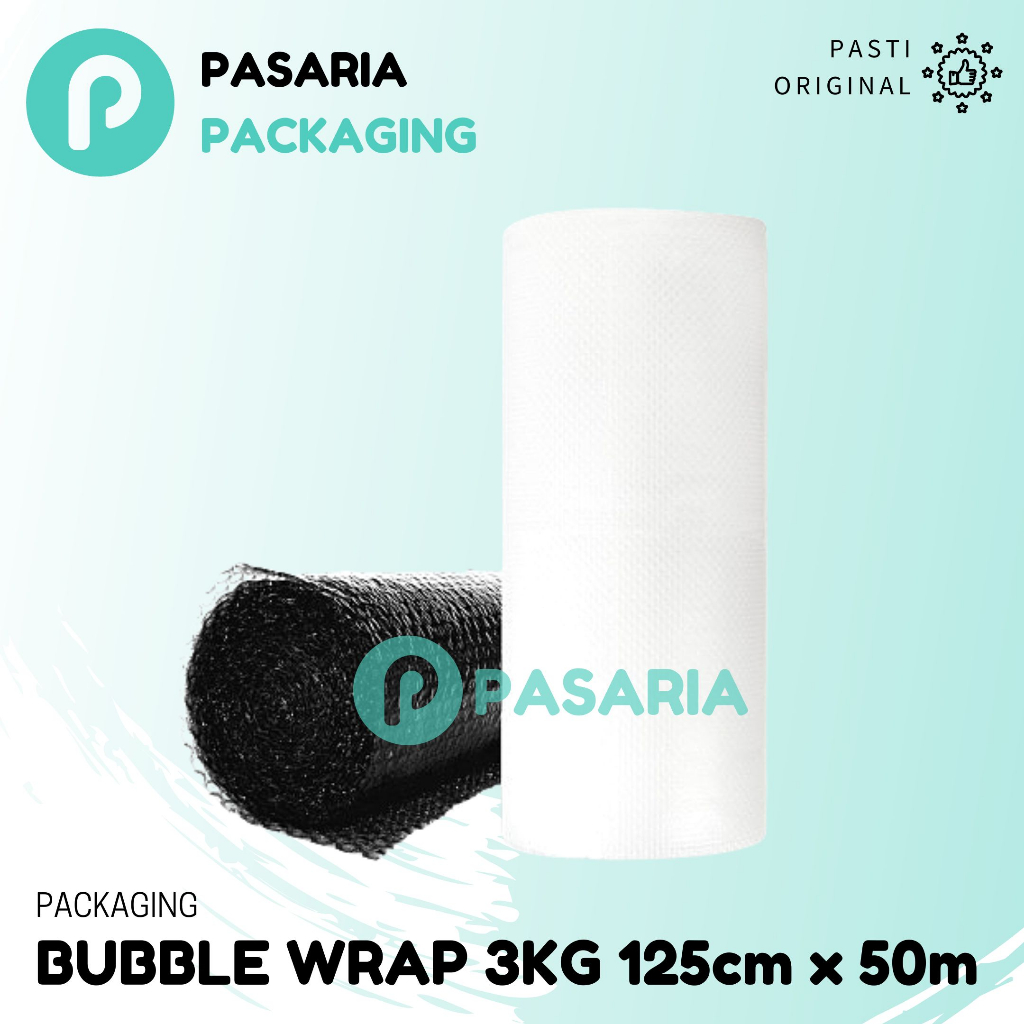 

BUBBLE WRAP Roll 3Kg 125x50 BubbleWrap 3 Kg Ukuran 125x50 cm Hitam/Putih