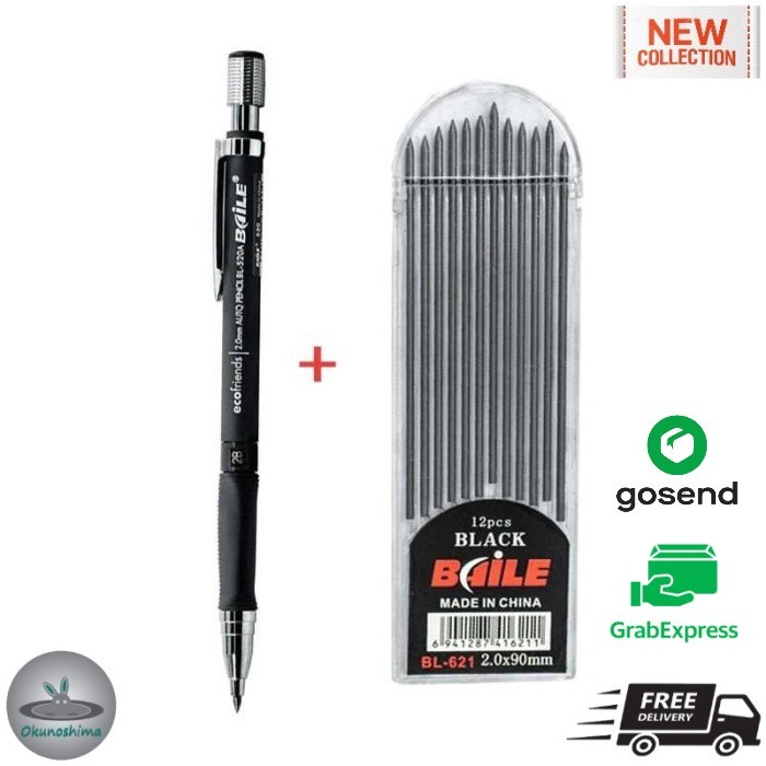 

2B Mechanical Pencil Pensil Mekanik 2B 2mm Isi 12 Refill