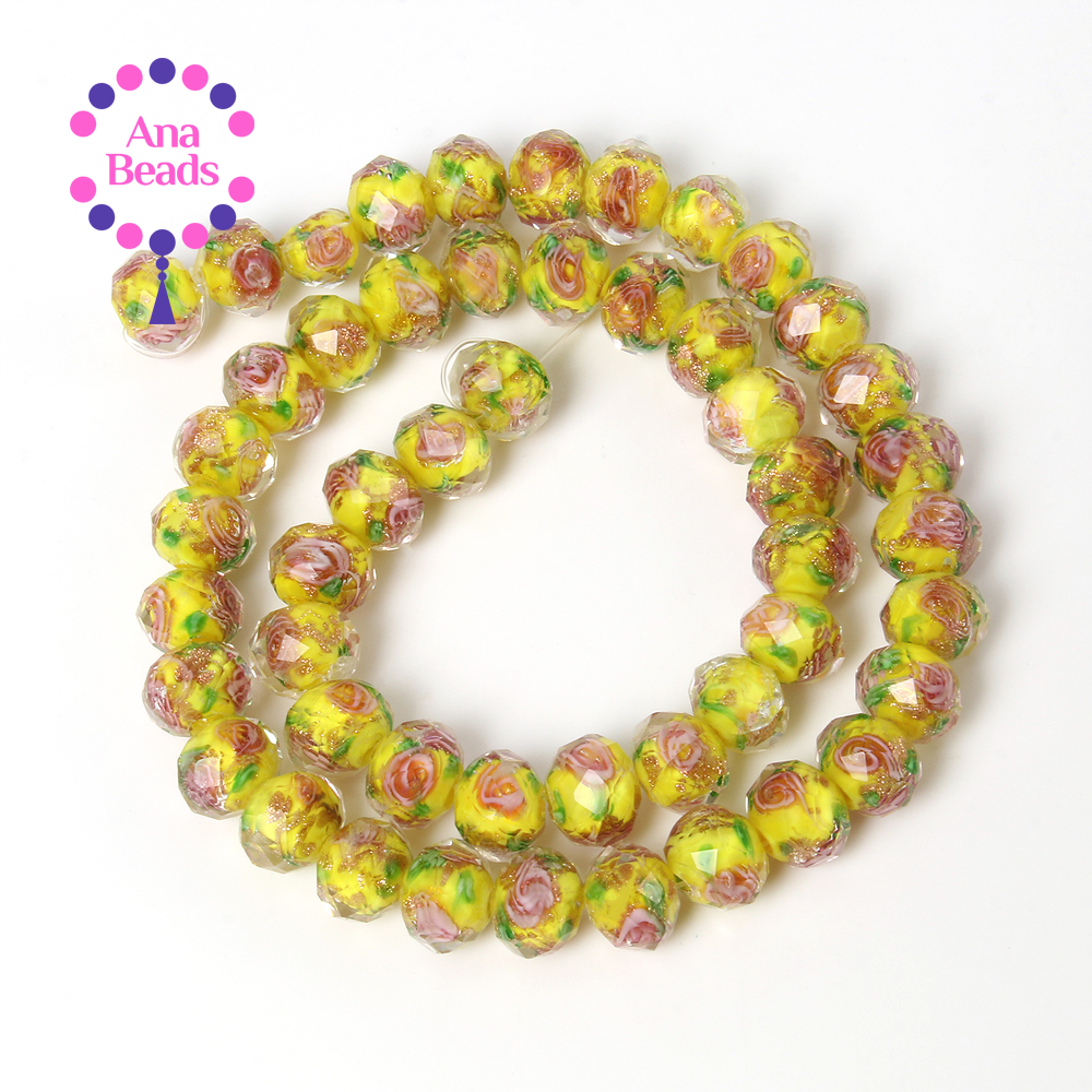 Manik Manik Kristal Murano Lampwork Glass Beads Bahan Gelang Kalung