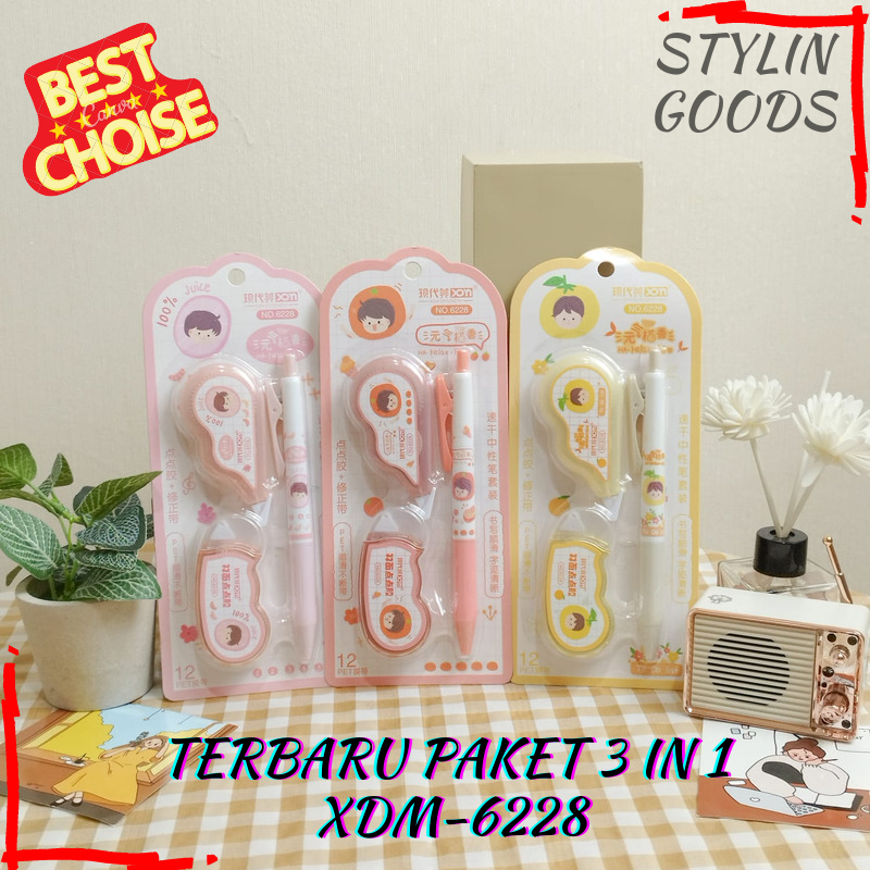 

2 CORRECTION TAPE + 1 PEN CETEK TERBARU PAKET 3 IN 1 XDM-6228 TIP EX TERBARU !! PELENGKAPAN ALAT TULIS SEKOLAH KANTOR LUCU UNIK TERMURAH