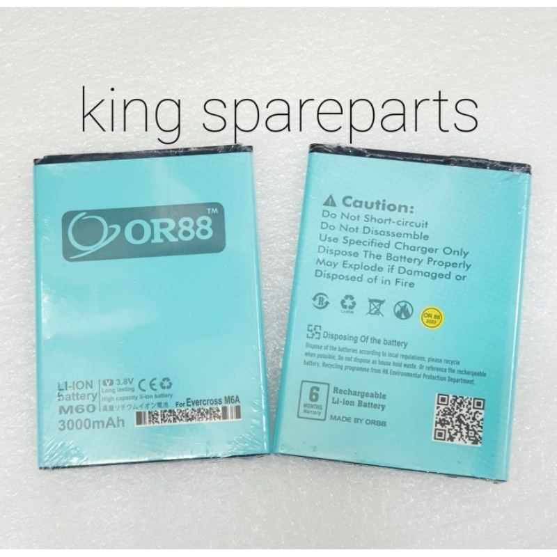 BATERAI BATRE BATTERY EVERCOSS M6A M60 DOUBLE POWER ORIENS88