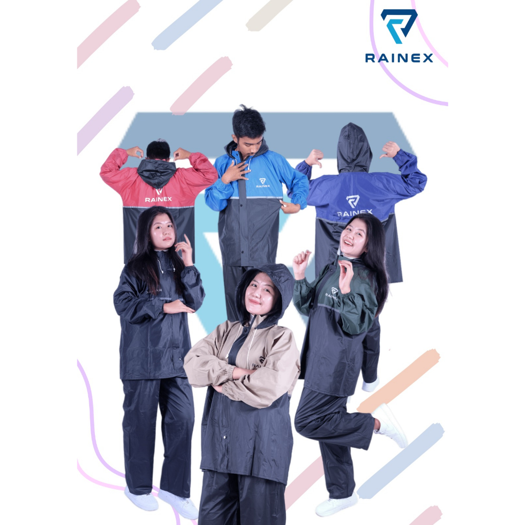 JAS HUJAN SET HOODIE PREMIUM QUALITY BY RAINEX RAINCOAT (Pria & Wanita) Anti Rembes,Desain Branded,P