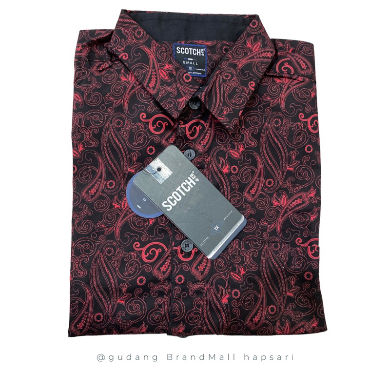 KEMEJA TERBEST SELLER Batik Pria Benhill, Scoot&Co,s135 Size M( TERBARU)
