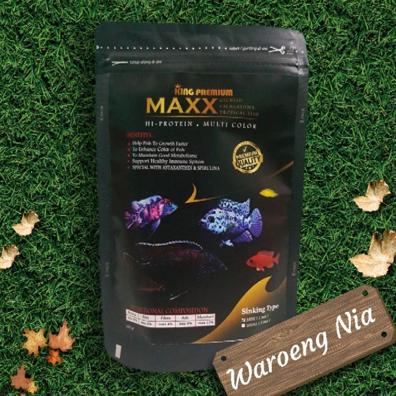 Premium 88 - Pelet Ikan Cichlid Sinking King Premium Maxx Sinking Cichlid 100 Gram Pakan Cichlid Ten