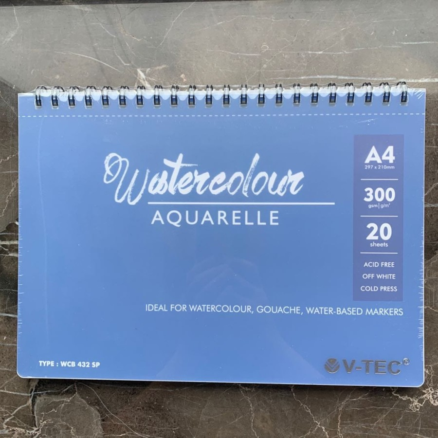 

V-TEC Watercolor Book Spiral Type WCB 432 SP
