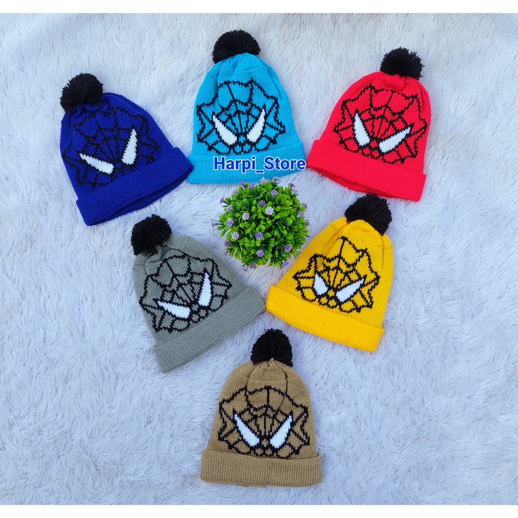 TOPI RAJUT BAYI SPIDERMAN 0-2 TAHUN