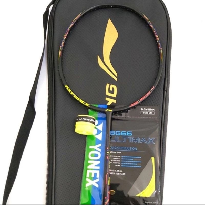 Raket Badminton Lining Axforce 80 JR Original + Bonus