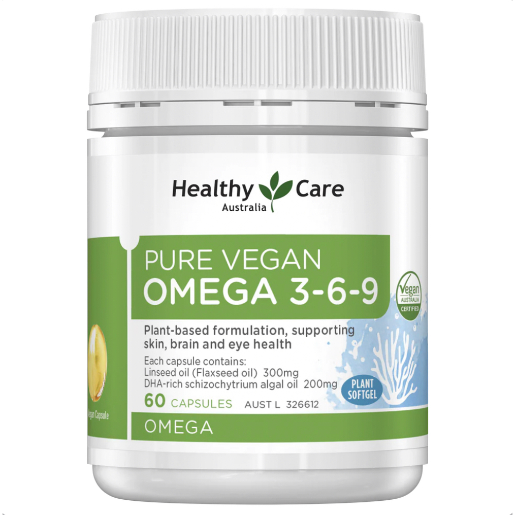 Healthy Care Pure Vegan Omega 3-6-9 / 3 6 9 / 369 60 Capsules
