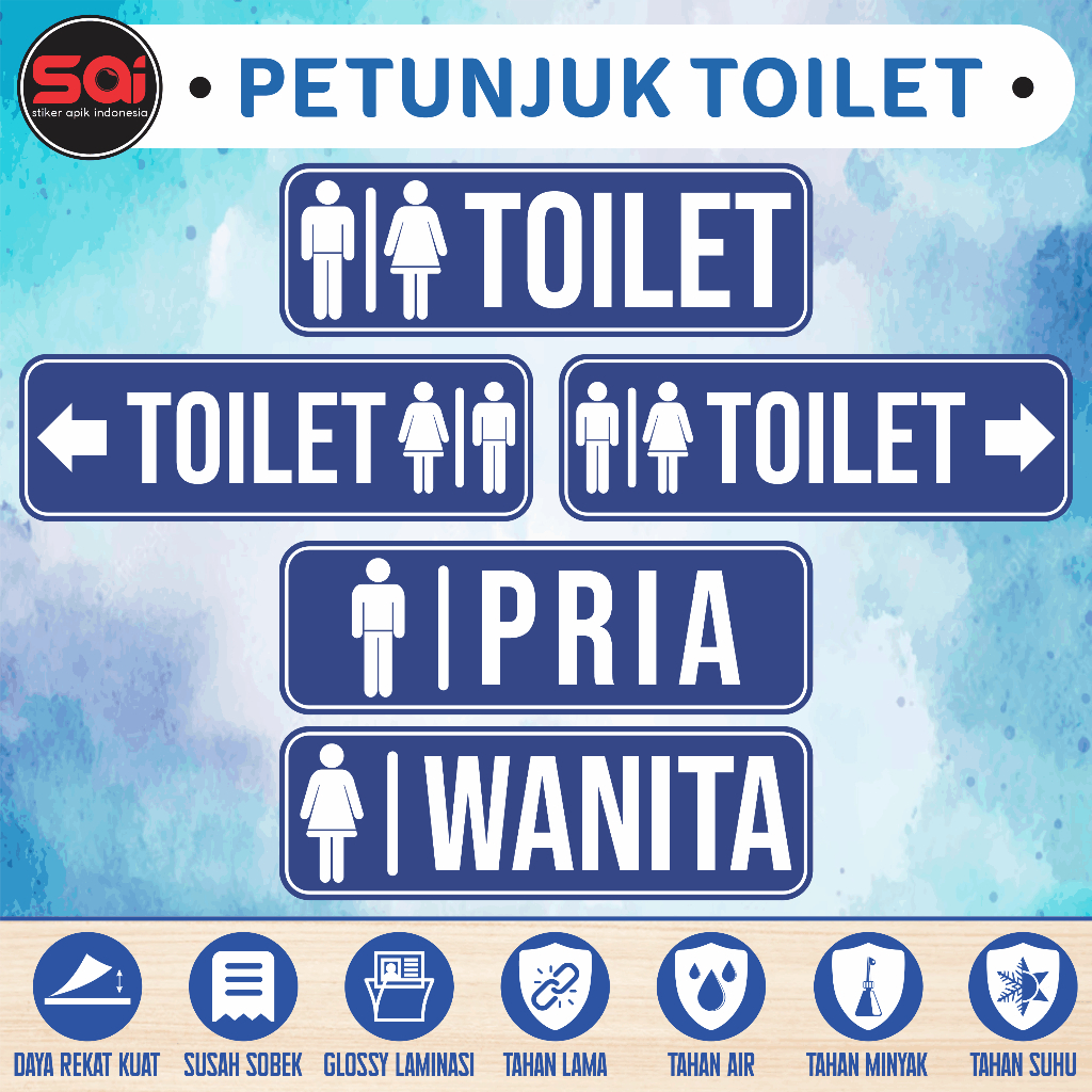 

STIKER VINYL PETUNJUK TOILET ANTI AIR LAMINASI GLOSSY