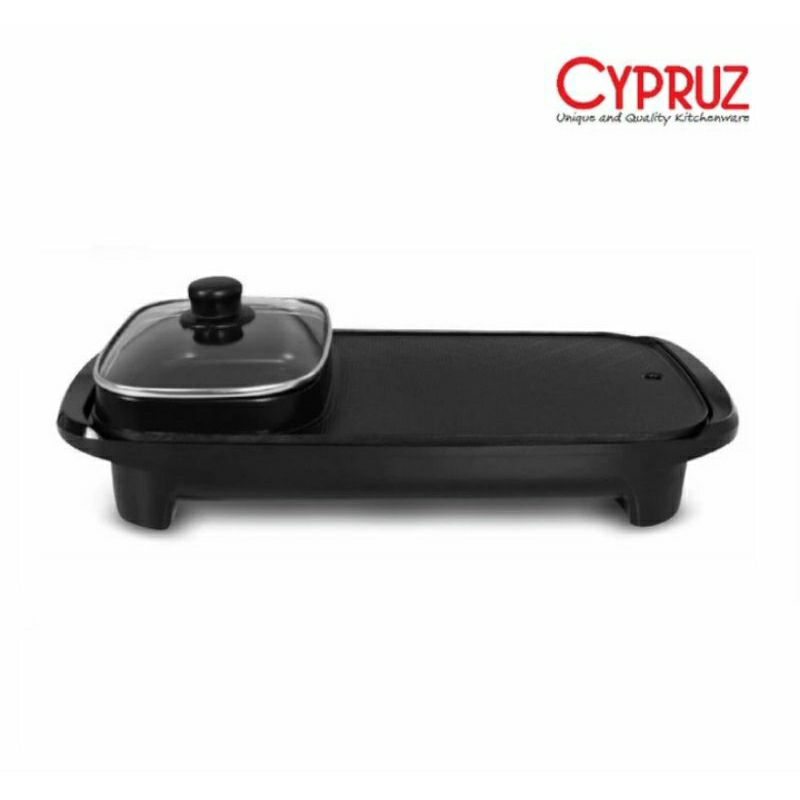 Cypruz Panggangan Listrik 2 In 1 Cypruz TG 0295  BBQ Grill Electric Pot