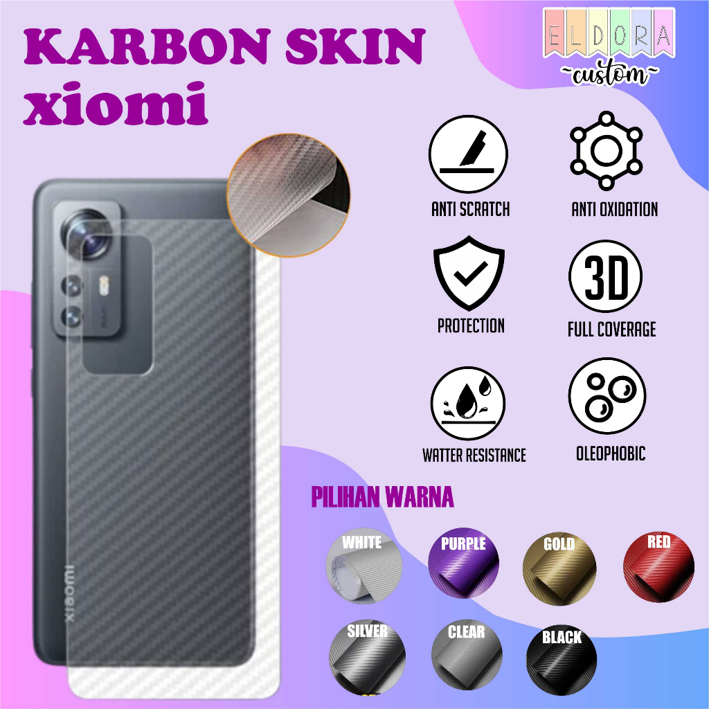 [GARSKIN] Karbon Skin Xiaomi Pelindung Serat Bergaris-garis Mi A1 / Mi 5X Mi A2 / Mi 6X Mi 8 Lite Mi