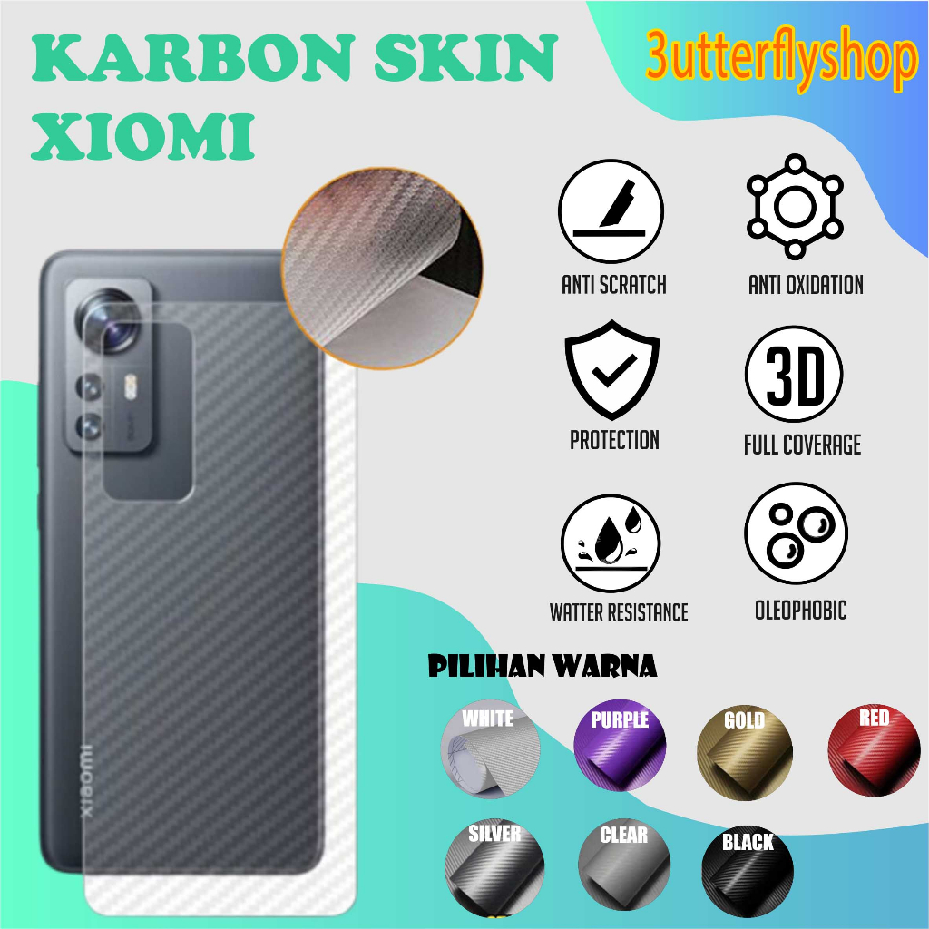 [GARSKIN] Karbon Skin Xiaomi Pelindung Serat Bergaris-garis S2 2s 3s / Redmi 3X 4A 4X 5 5 Plus 5A 6 
