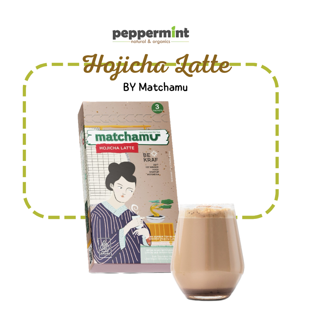 

Matchamu Hojicha Latte Box Sachet isi 3 / Minuman Matcha Latte Bubuk