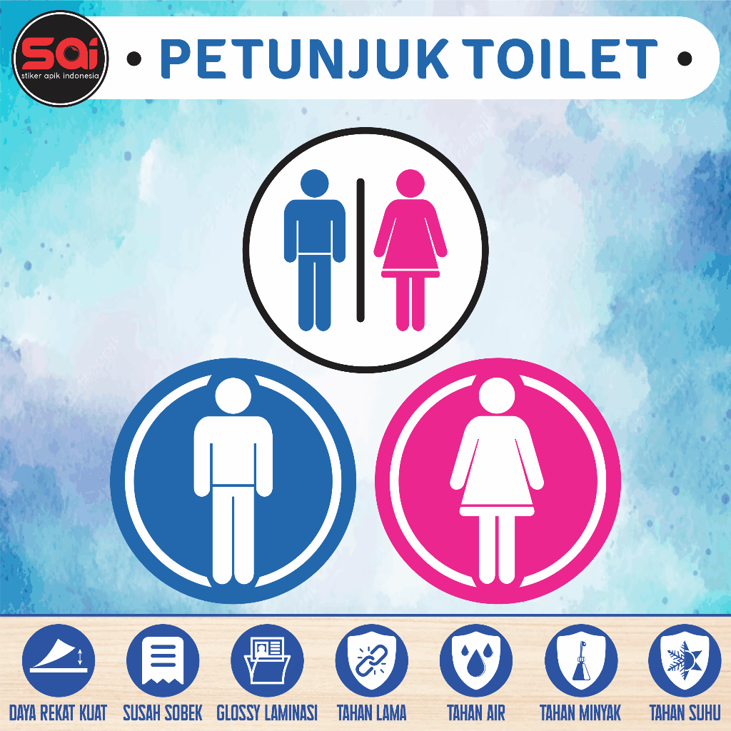 

STIKER VINYL PETUNJUK TOILET BUNDAR ANTI AIR LAMINASI GLOSSY