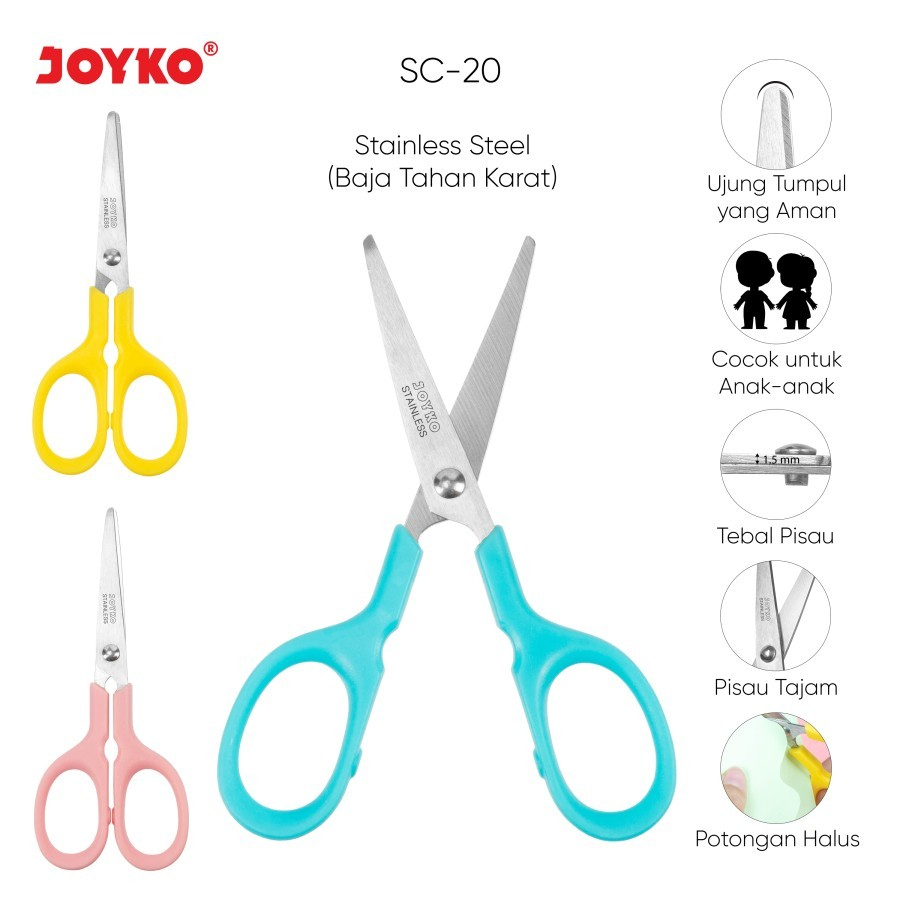

Gunting Kertas untuk Anak / Kids Scissors merk Joyko SC-20