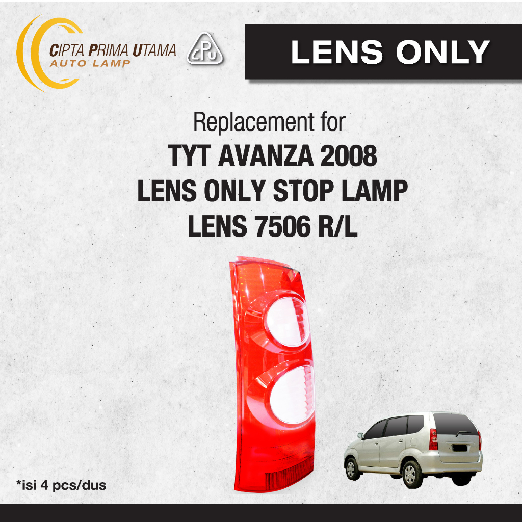 7506 Mika Kaca Lampu Lens Stop Belakang Toyota Avanza Xenia VVTI 2008 2009 2010 2011