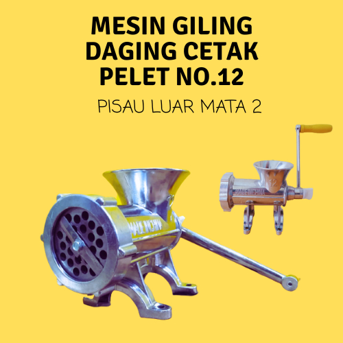 Mesin Cetak Pelet No.12 Pisau Luar Mata 2 Mesin Cetak Pakan Ayam Ikan Burung Kelinci Mesin Pelet