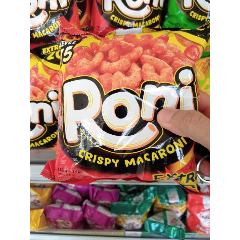 

Roni Makaroni 140 gram rasa pedas jagung bakar Dua Kelinci