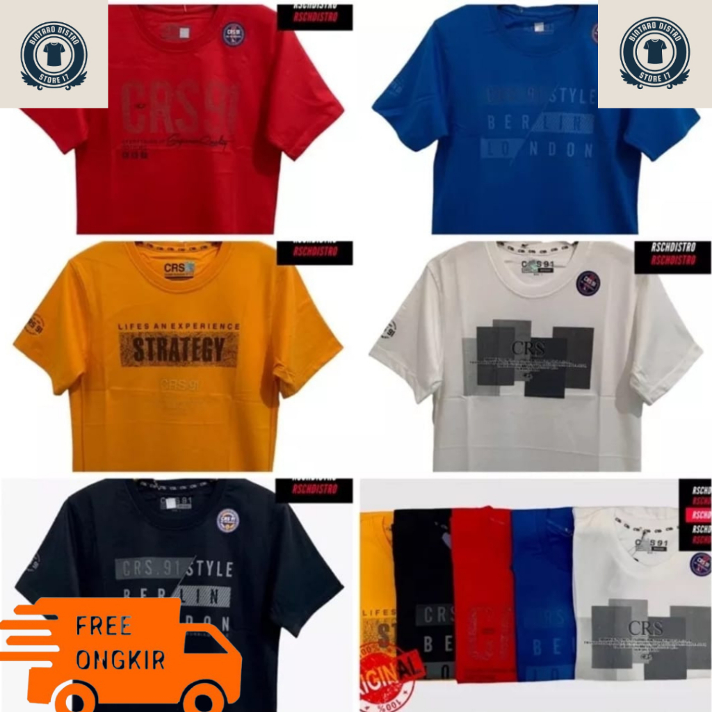 [COD]Kaos Oblong Pria Distro CRS 91 Lengan Pendek Basic/Kaos CRS 91 Basic Terbaru /Kaos Oblong Pria 